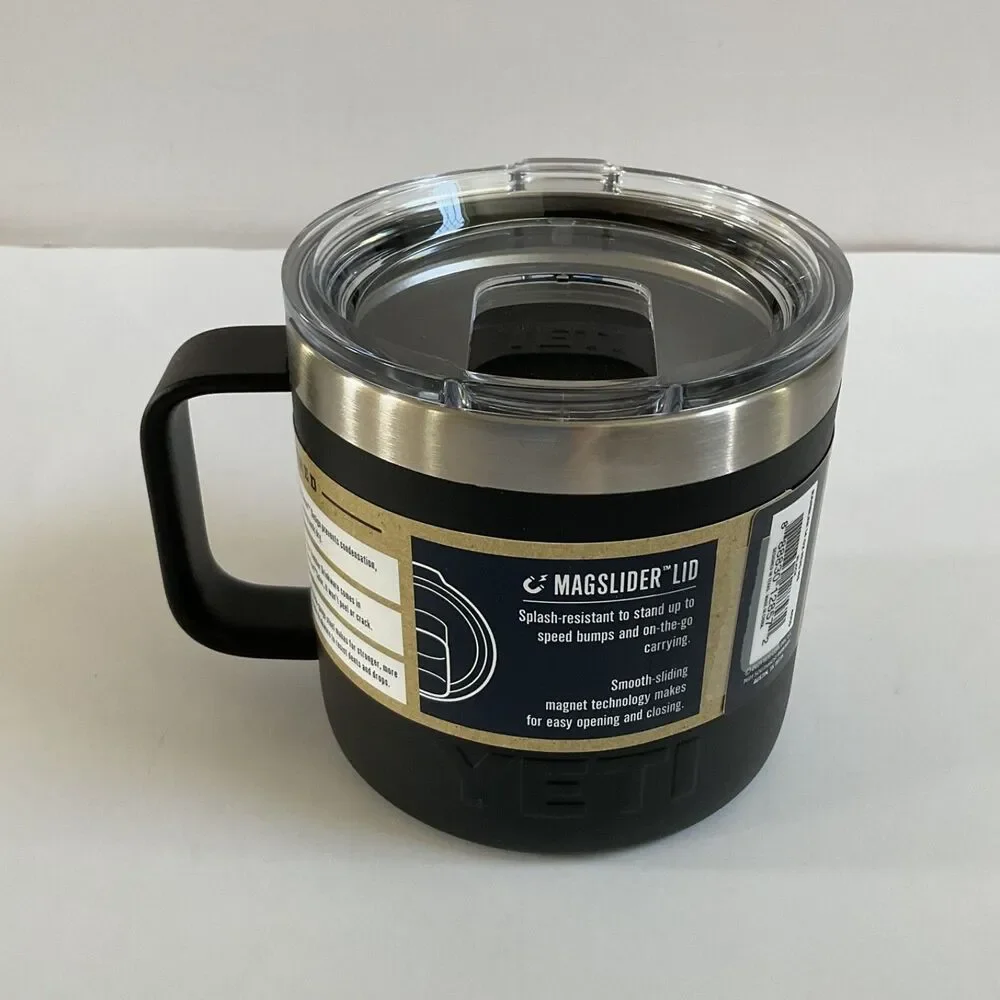 Yeti Rambler 14 oz Mug With Magslider Lid Black Stainless Steel